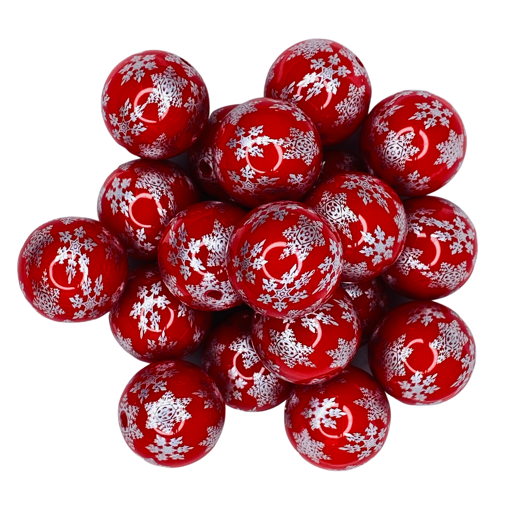 RED SNOWFLAKE 20mm - 12118 BEADS 