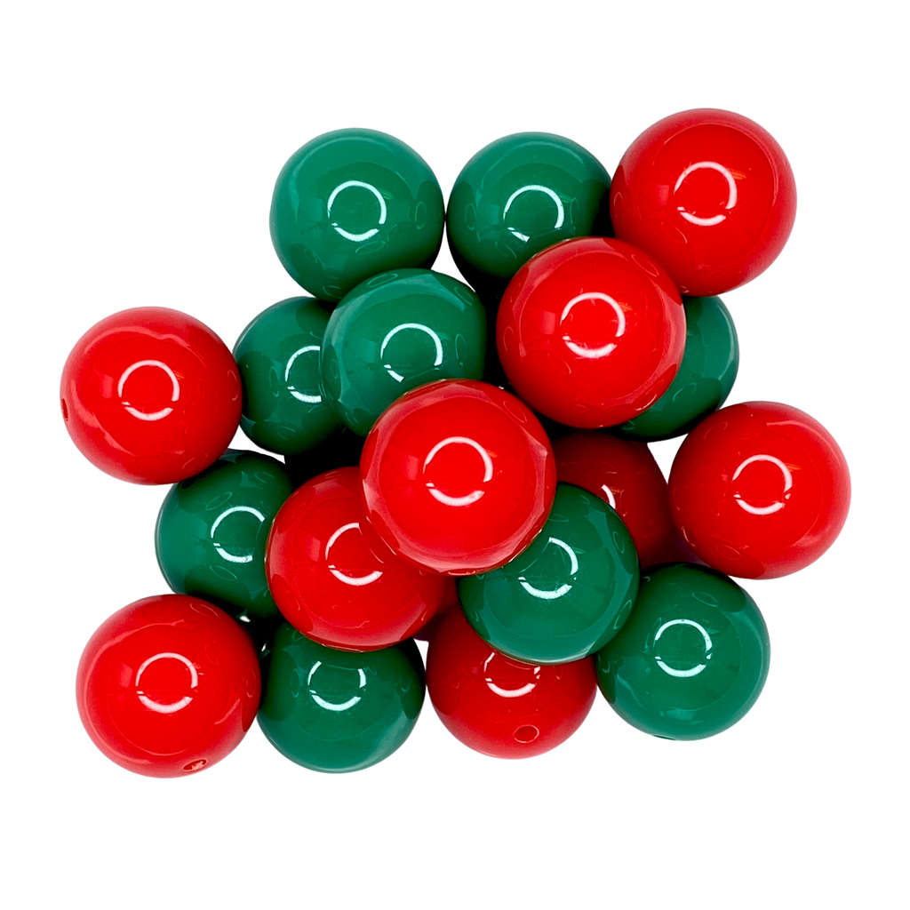 RED/GREEN BEAD MIX - BEADS 
